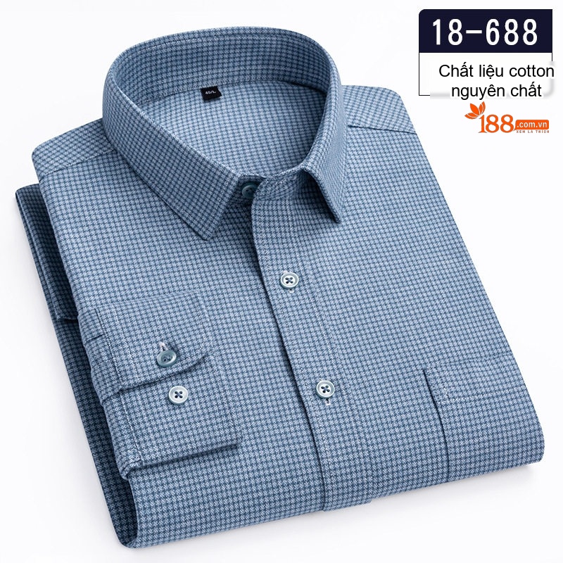 Áo Sơ Mi Nam Cotton Dài Tay Kẻ Caro Thời Trang Công Sở Thoải Mái Màu Đỏ, Xanh, Xám, Be...