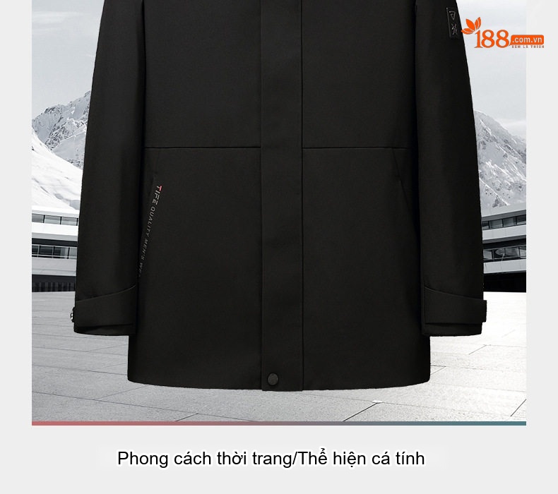 Áo Khoác Phao Nam Lông Vũ 3 Trong 1 Tháo Rời Lớp Trong Giữ Ấm Mùa Đông chi tiết 2