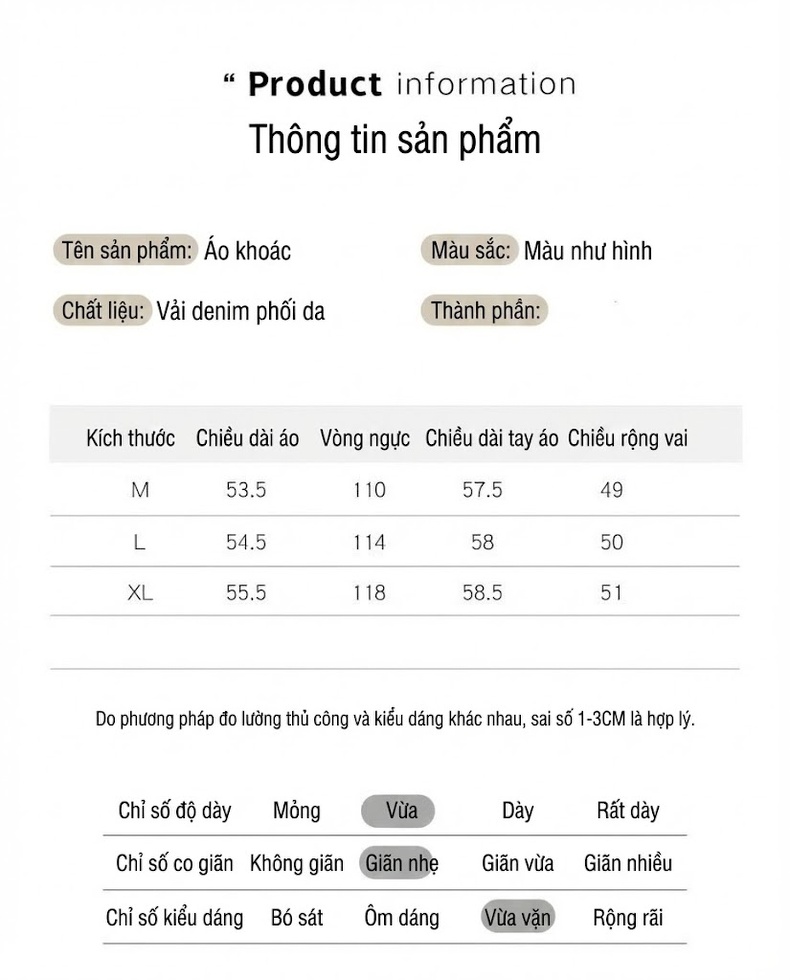 Áo Khoác Nữ Jean Phối Da Kiểu Retro Ngắn Tay Phong Cách Vintage Màu Xanh, Nâu chi tiết 12