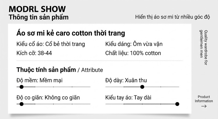 Áo Sơ Mi Tay Dài Nam Cotton Kẻ Caro Thời Trang Công Sở Hàng Ngày Màu Xanh, Đen, Đỏ, Xám... chi tiết 12