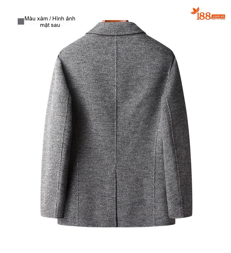 Áo Vest Nam Hai Mặt Lông Cừu Tây Trang Lót Lông Vũ Tháo Rời Phong Cách Thanh Niên Màu Xám, Đen chi tiết 15