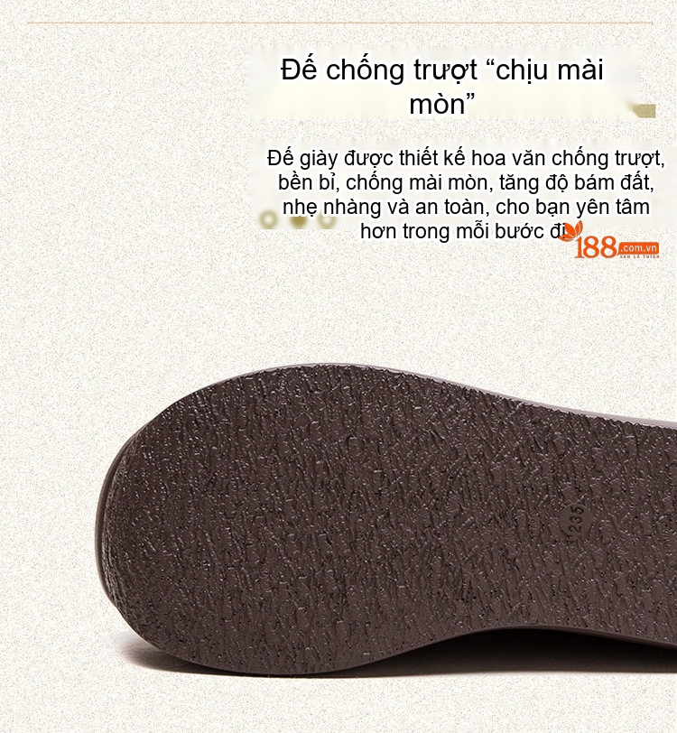 Giày Oxford Nữ Da Bóng Đế Xuồng Chiều Cao Đế Khoảng 5cm Màu Đen, Nâu chi tiết 6