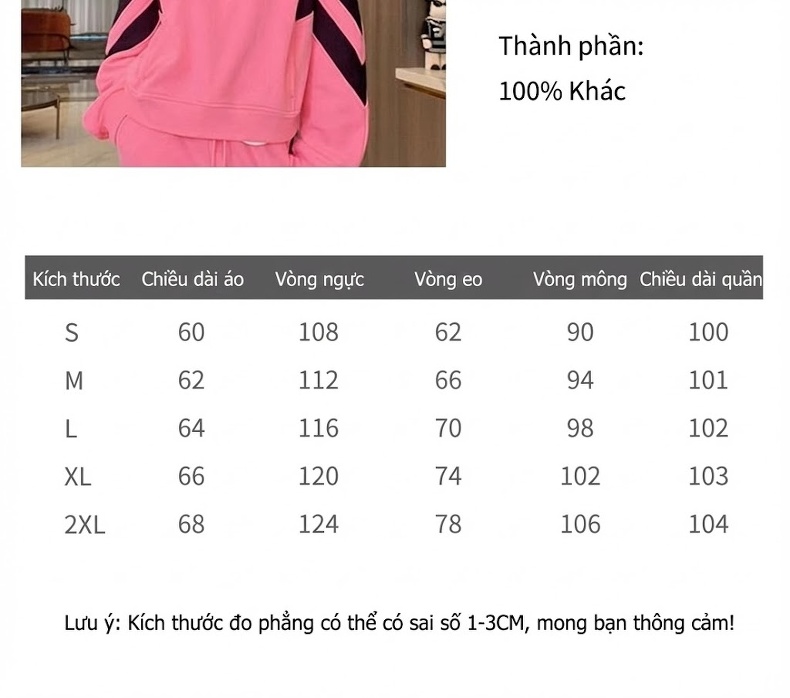 Bộ đồ thể thao nữ cổ trụ dáng rộng phong cách Hàn Quốc chi tiết 2