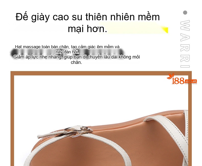 Dép Sandal Nữ Quai Chéo Đế Xuồng Da Mềm Chống Trượt Đế Cao 4cm - 5cm Màu Đen, Trắng chi tiết 8