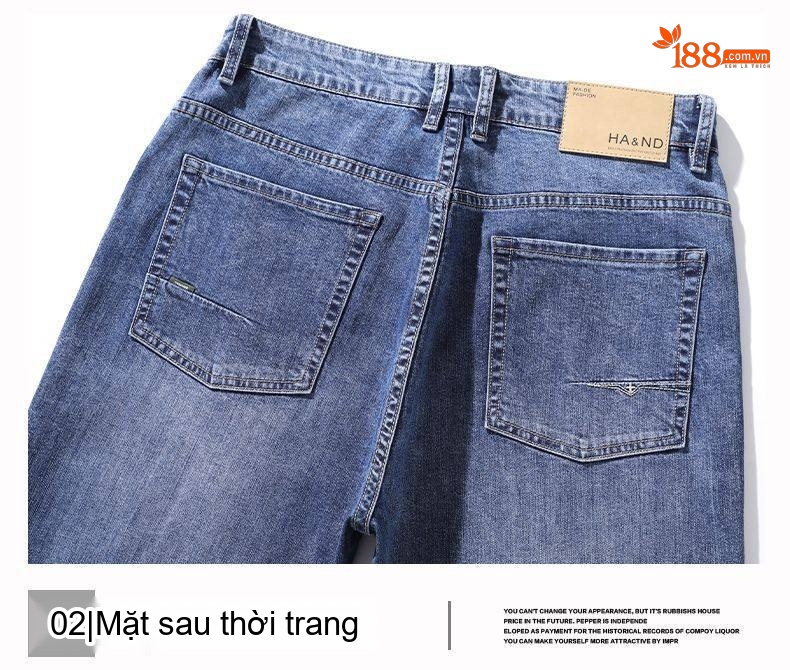 Quần Jean Nam Dáng Suông Co Giãn Thoải Mái Màu Xanh, Đen chi tiết 22