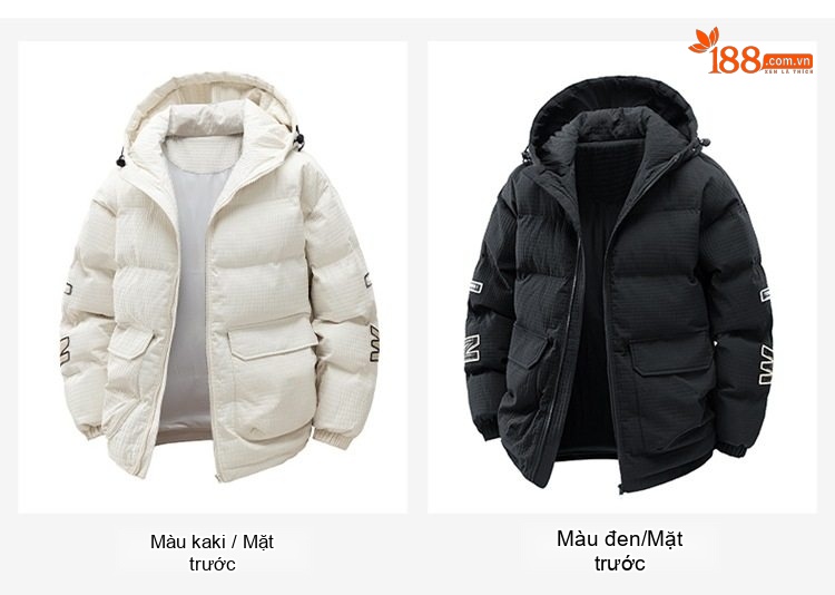 Áo Khoác Cotton Nam Có Mũ Trùm Đầu Dáng Rộng Lót Lông Dày Dặn Kiểu Caro Màu Trắng, Đen chi tiết 20