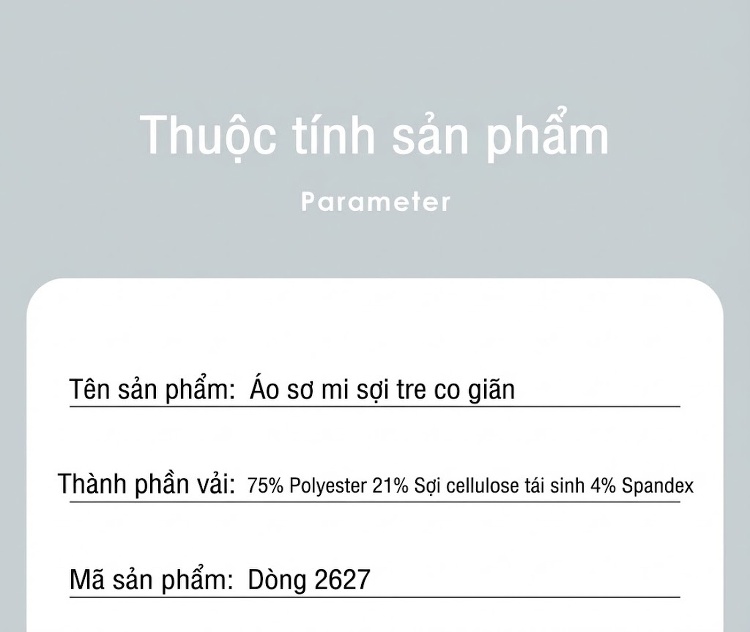 Áo Sơ Mi Dài Tay Nam Sợi Tre Co Giãn Thoải Mái Màu Trắng, Xanh Dương, Xám, Đen... chi tiết 17