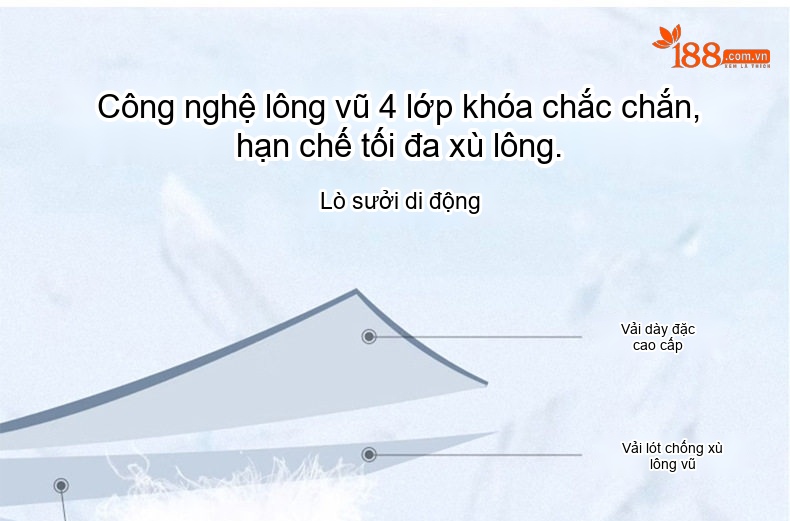 Áo Khoác Phao Nam Ba Lớp Chống Thấm Nước Mũ Rời Siêu Ấm chi tiết 12