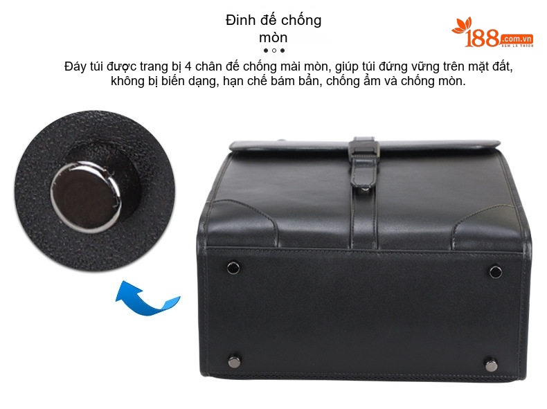 Balo da bò nam công sở đựng laptop 14 inch chi tiết 9