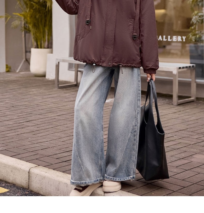 Áo Khoác Parka Nữ Lót Lông Dày Dặn Dáng Ngắn Giữ Ấm Màu Nâu, Đen chi tiết 15