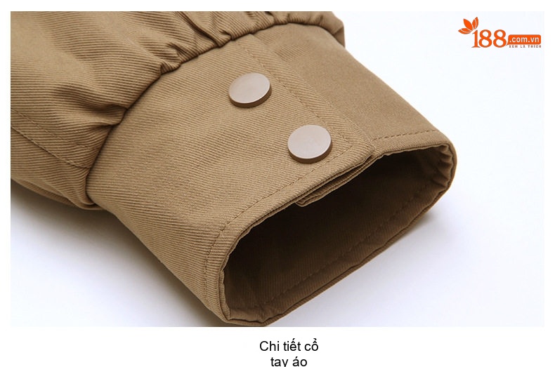 Áo Khoác Phao Nữ Ngắn Cotton Lót Lông Dày Dặn Mũ Lông Màu Nâu, Trắng chi tiết 35
