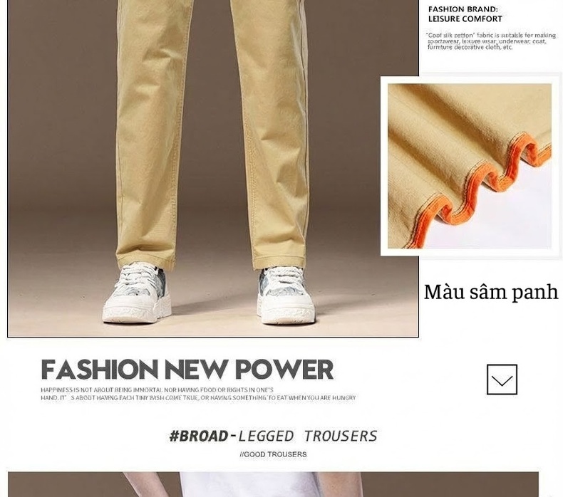 Quần Dài Nam Cotton Co Giãn 7 Màu Ống Đứng Thoải Mái chi tiết 17