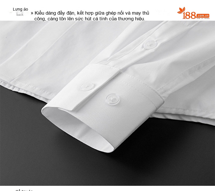 Áo Sơ Mi Nam Tay Dài Cổ Đính Kim Sa Cao Cấp Màu Đen, Trắng chi tiết 14