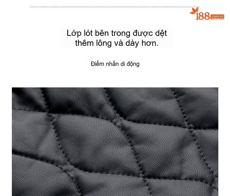 Áo Khoác Nữ Da Bóng Lót Lông Cổ Lông Dày Dặn Phong Cách Hàn Quốc Màu Nâu, Đen chi tiết 4