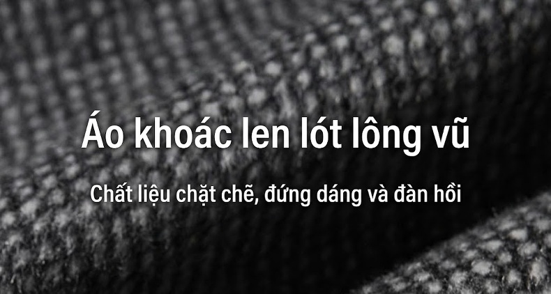 Áo Khoác Nam Lông Cừu Pha Nỉ Cổ Bẻ Lót Lông Vũ Áo Kiểu Công Sở Màu Xám chi tiết 1