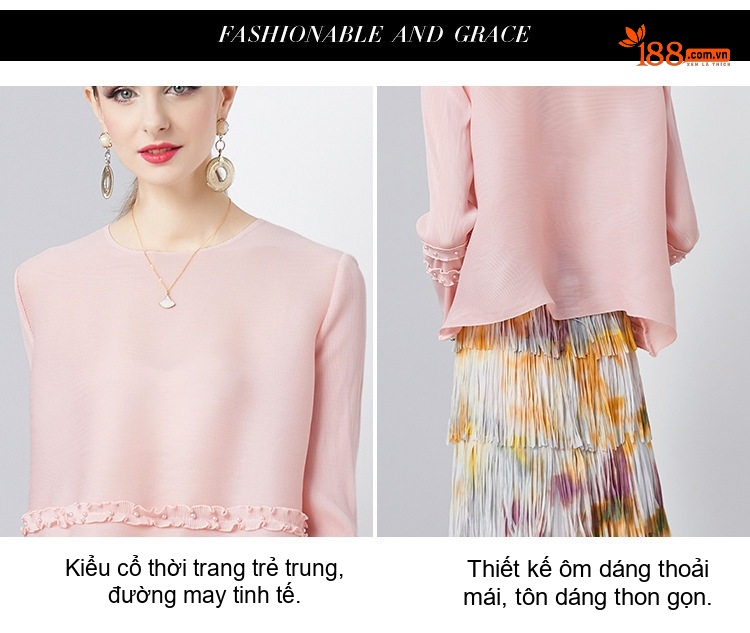 Chân Váy Nữ dáng chữ A Trung Dài Xếp Ly Rút Nhún Nhuộm Loang Tua Rua Phong Cách Cổ Điển Màu Hồng, Vàng, Tím, Xanh... chi tiết 4