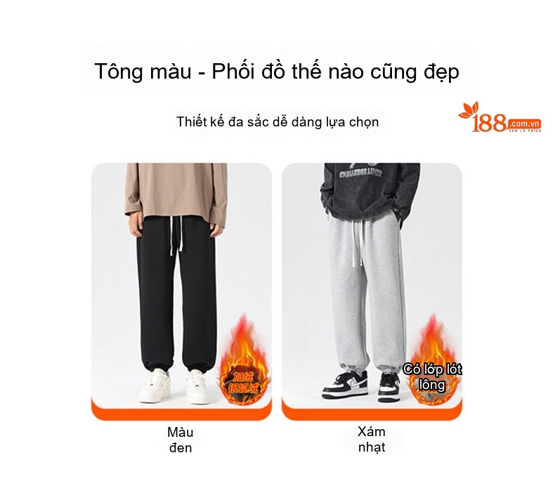Quần dài nam ống rộng thu đông dáng thể thao phong cách Ins chi tiết 7