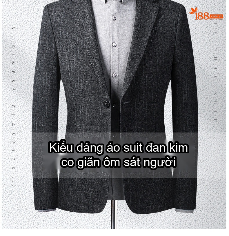 Áo Vest Dệt Kim Co Giãn Thu Đông Trung Niên Nam Kiểu Ôm Dáng Màu Xám Đen chi tiết 2