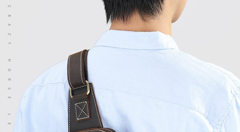 Túi Đeo Chéo Nam Da Mờ Phong Cách Retro Cao Cấp Màu Nâu chi tiết 60