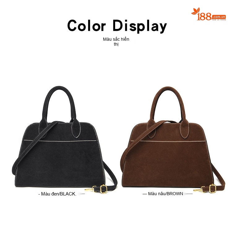Túi Tote Nữ Da Mờ Phong Cách Retro Châu Âu, Túi Đeo Vai, Túi Xách Tay Công Sở Màu Đỏ, Nâu, Xám, Đen chi tiết 18