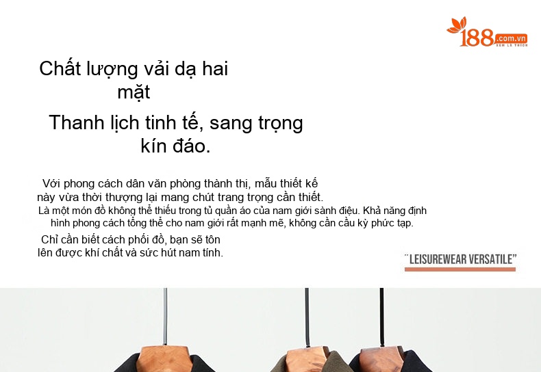 Áo Khoác Dạ Nam 100% Lông Cừu Dáng Ngắn Màu Đen, Nâu chi tiết 3