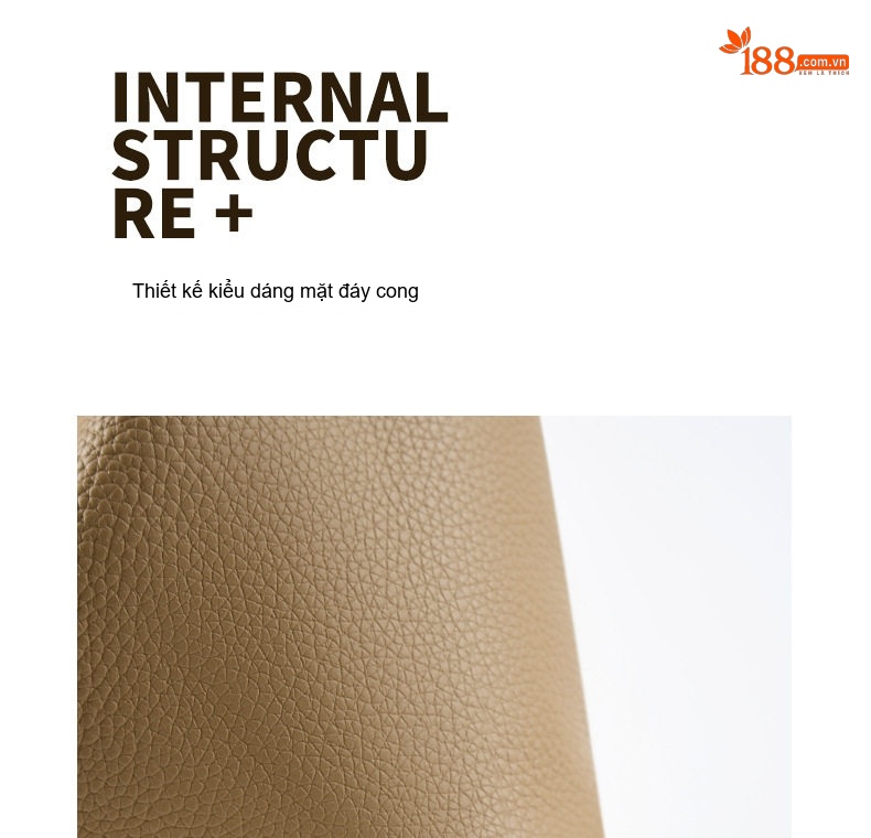 Túi Xách Nữ Da Thật Sức Chứa Lớn Dáng Bucket Đeo Vai Màu Nâu, Trắng, Đen chi tiết 24