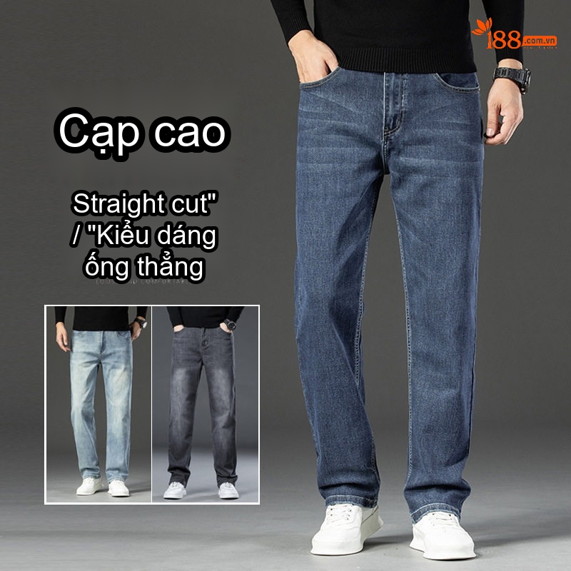 Quần Dài Nam Cotton Dáng Rộng Ống Suông Co Giãn Thoải Mái Màu Be, Đen, Xám, Xanh Navy chi tiết 12