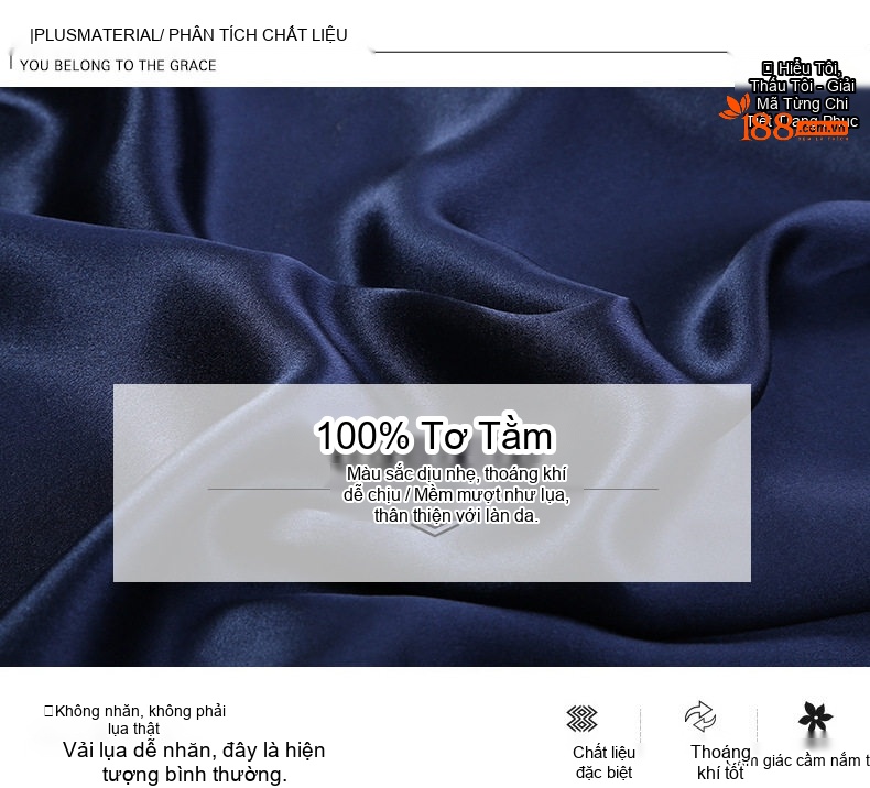 Bộ Đồ Ngủ Lụa Tơ Tằm Dài Tay Nam 100%桑蚕丝 Mùa Xuân Hè Màu Xanh Navy, Vàng Be, Xám, Đỏ chi tiết 3