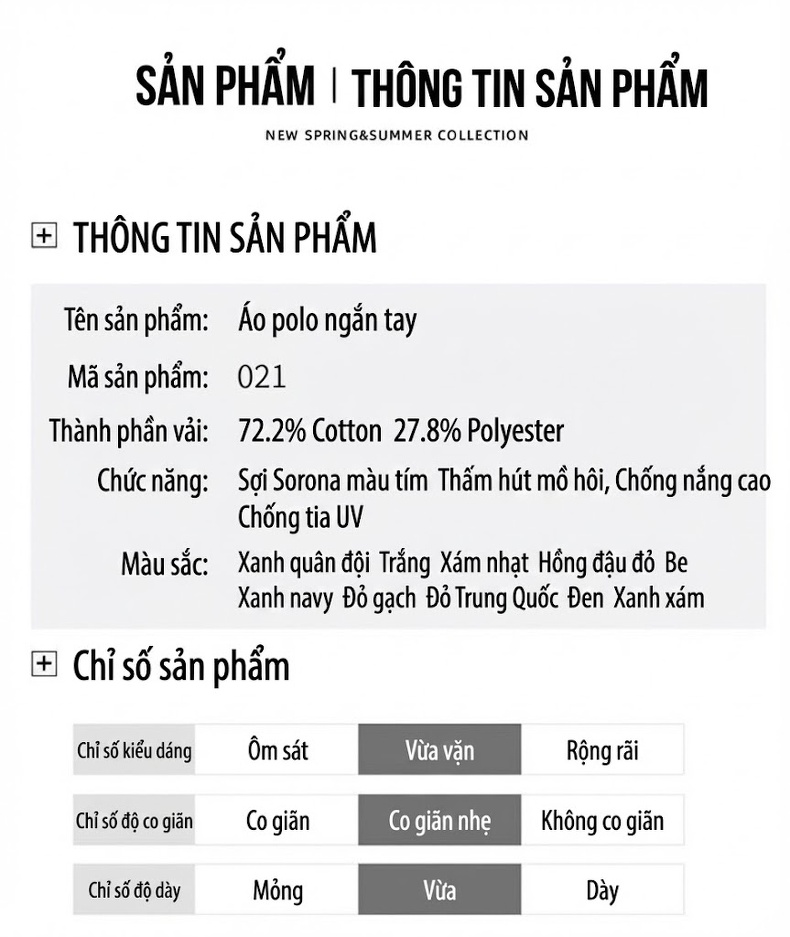 Áo Polo Nam Cotton Ngắn Tay Thời Trang Màu Xanh Lá, Xanh Dương, Hồng, Trắng... chi tiết 4