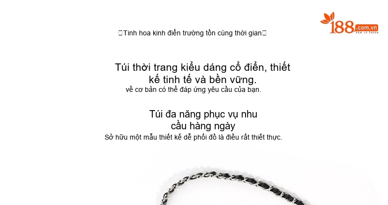 Túi Đeo Vai/Túi Đeo Chéo Nữ Da Cừu Trám Ô Quả Trám Phong Cách Tiểu Thư Màu Đen chi tiết 5