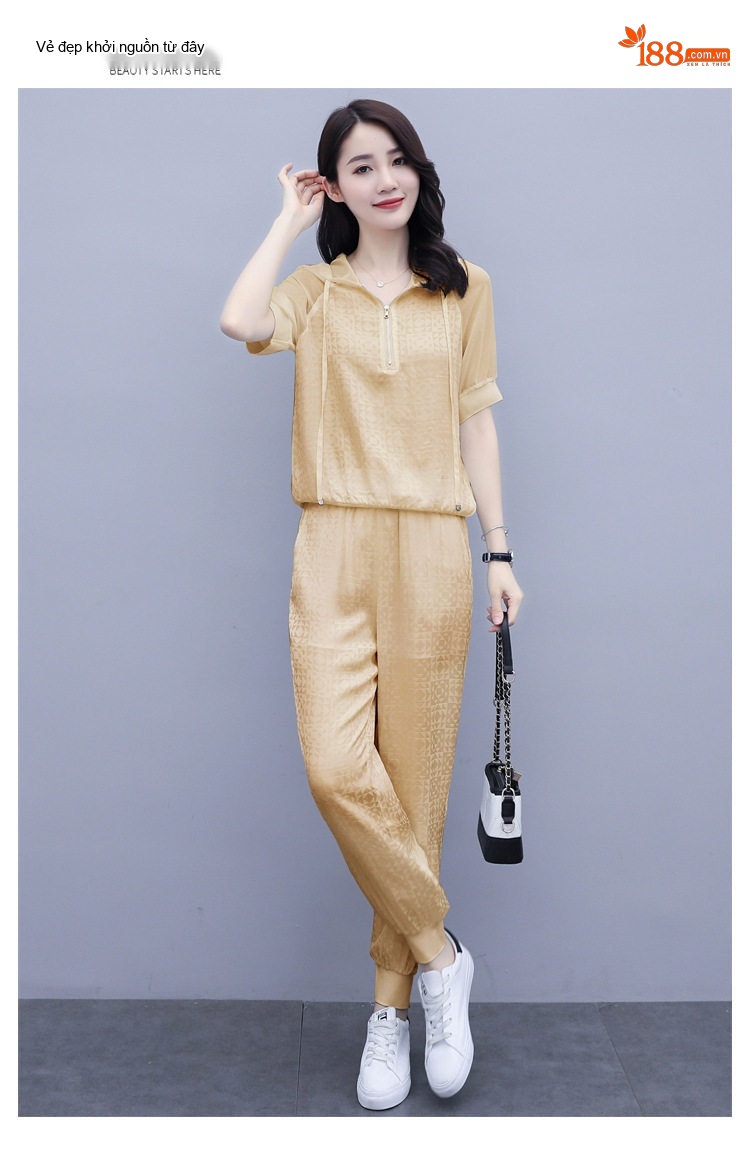 Bộ Quần Áo Nữ Mùa Xuân Hè Thiết Kế Thời Trang Trẻ Trung Màu Trắng, Vàng, Đen chi tiết 19