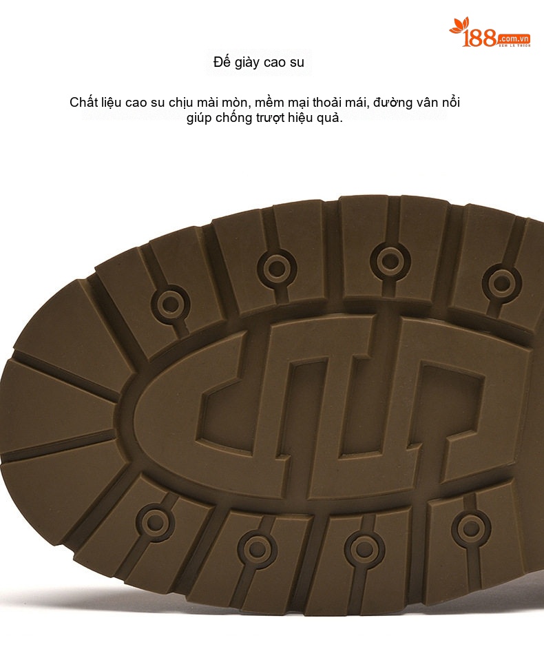Giày Boot Nam Da Mờ Cổ Cao Có Dây Kiểu Martin Chiều Cao Đế Khoảng 4cm Màu Nâu chi tiết 30