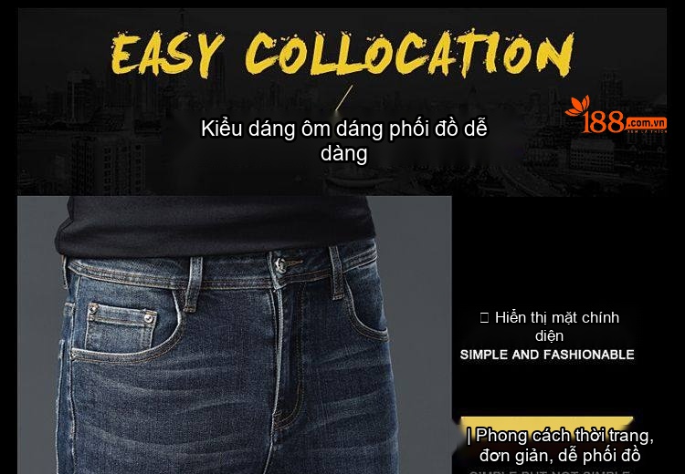 Quần Jean Nam Cotton In Họa Tiết Rách Gối Dáng Ôm Vừa Màu Xanh chi tiết 49