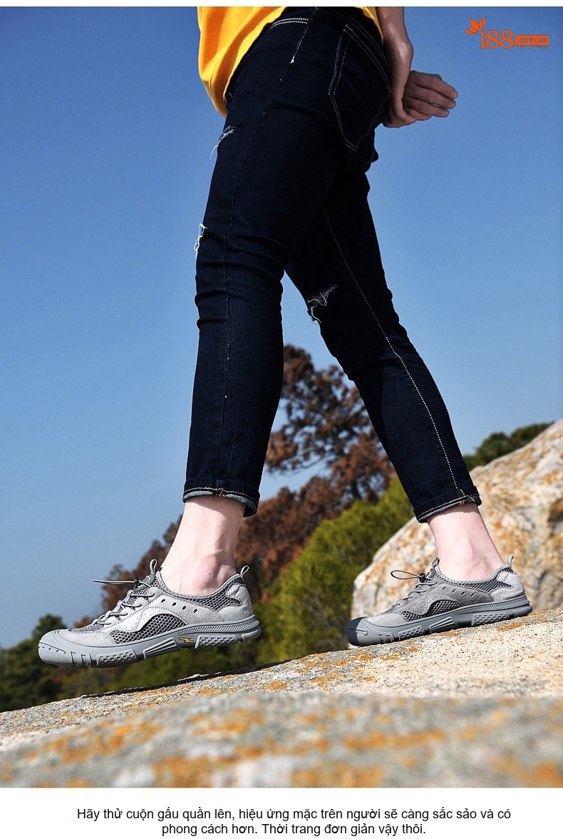 Sandal Nam Dây Rút Thể Thao Outdoor Thoáng Khí, Chống Nước, Nhanh Khô, Chống Mài Mòn, Chiều Cao Đế Khoảng 3cm Màu Be, Xám chi tiết 13