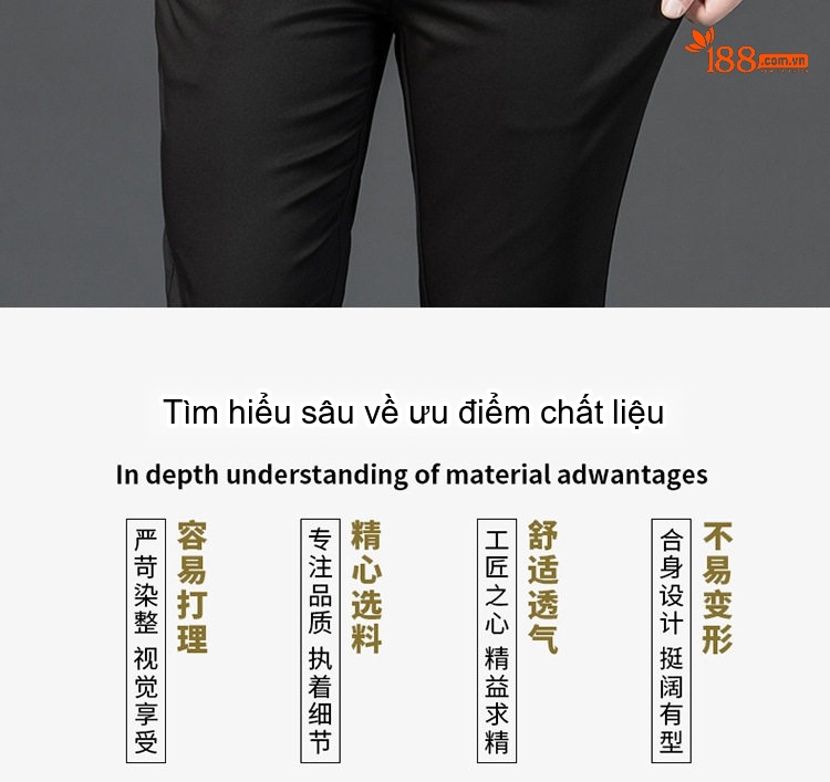 Quần Dài Nam Ống Đứng Dáng Ôm Vừa Vặn Phong Cách Hàn Quốc Màu Đỏ Rượu, Đen, Xám, Kem... chi tiết 5