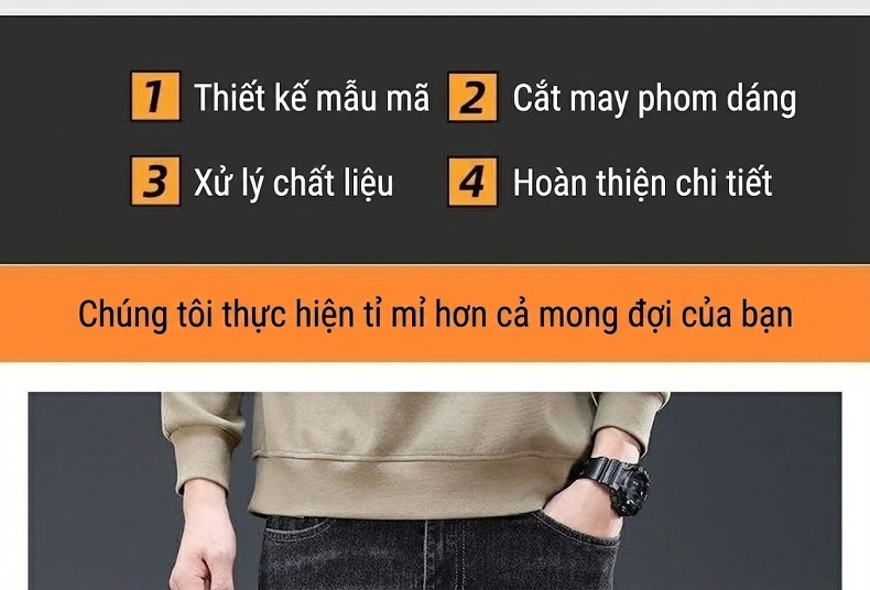 Quần Jean Nam Ống Đứng Slim Fit Co Giãn Thoải Mái Phong Cách Business Casual Màu Xám Đen chi tiết 5