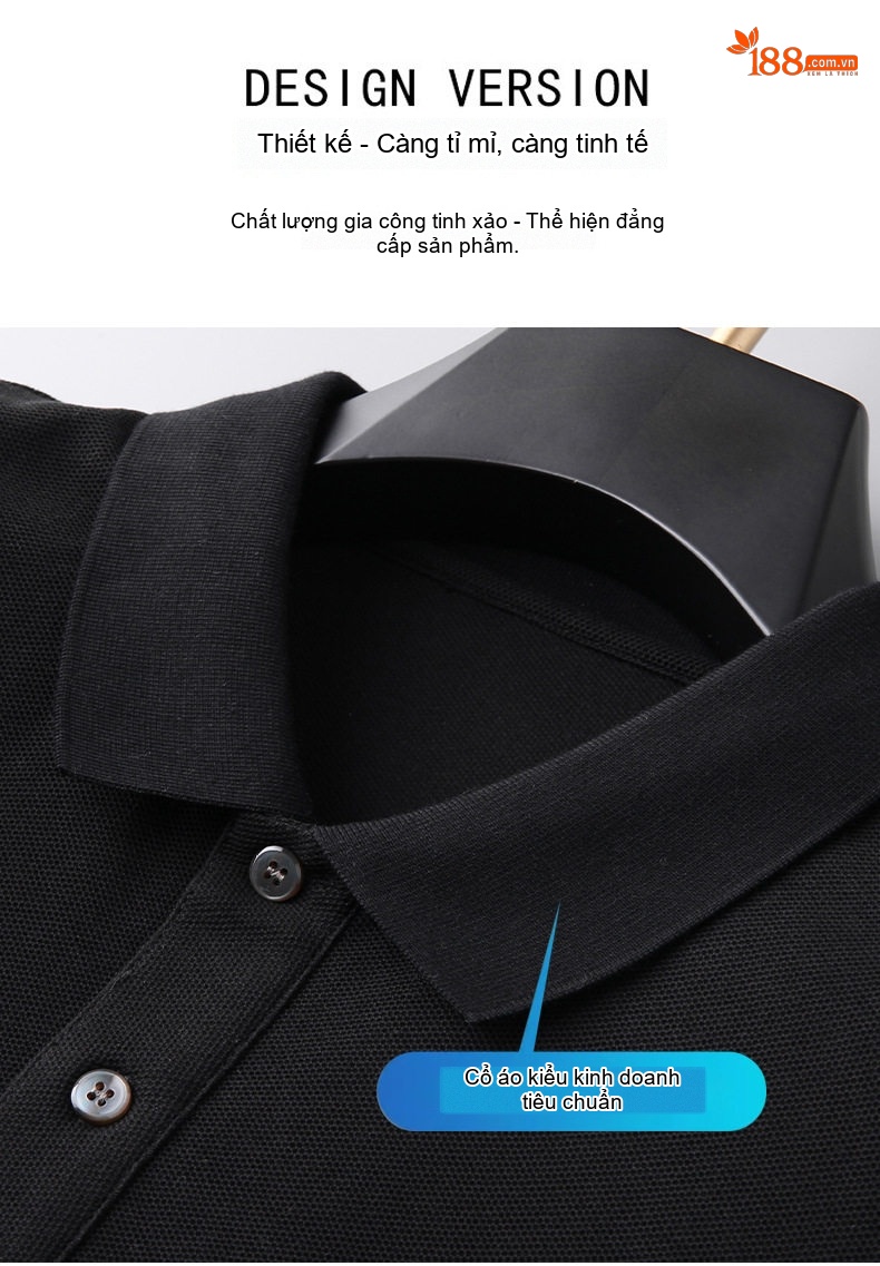 Áo Thun Polo Nam Cotton Tay Ngắn Form Rộng Cổ Bẻ Màu Xám, Nâu, Đen, Xanh Navy... chi tiết 10