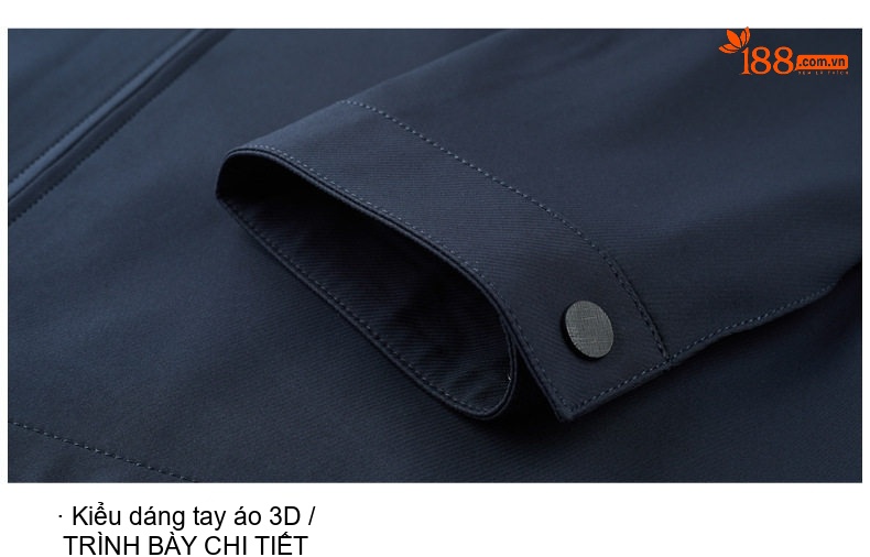 Áo Khoác Bomber Nam Cổ Bẻ Khóa Kéo Màu Đen, Xanh Navy, Xám chi tiết 25