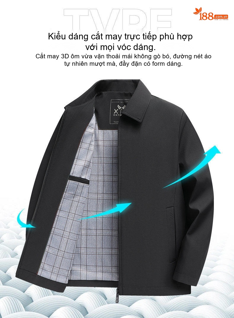 Áo Khoác Nam Mỏng Cổ Bẻ Màu Trơn Phong Cách Doanh Nhân chi tiết 12