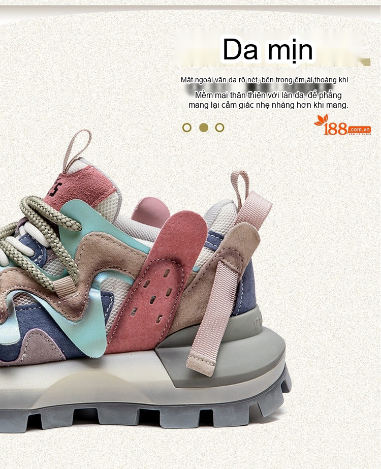 Giày Sneaker Nữ Đế Dày Tăng Chiều Cao Khoảng 5cm Phối Màu chi tiết 4