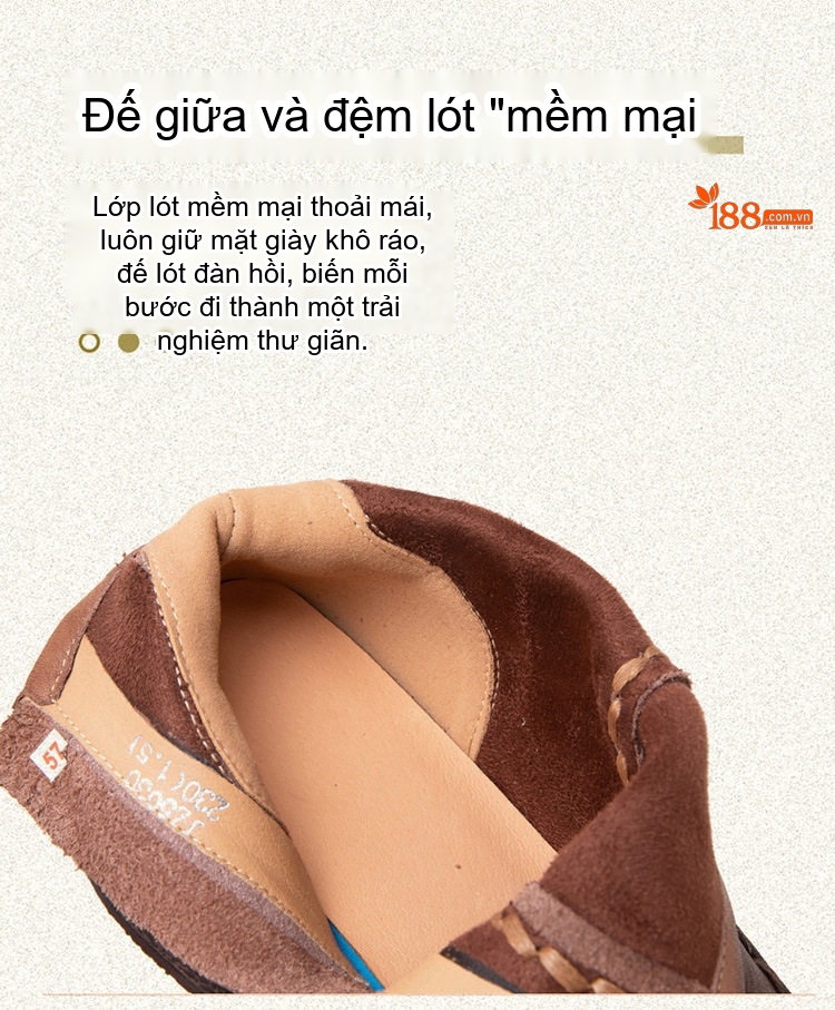 Boot Nữ Da Bò Đế Xuồng Retro Chiều Cao Đế Khoảng 4cm Màu Nâu, Đen chi tiết 7