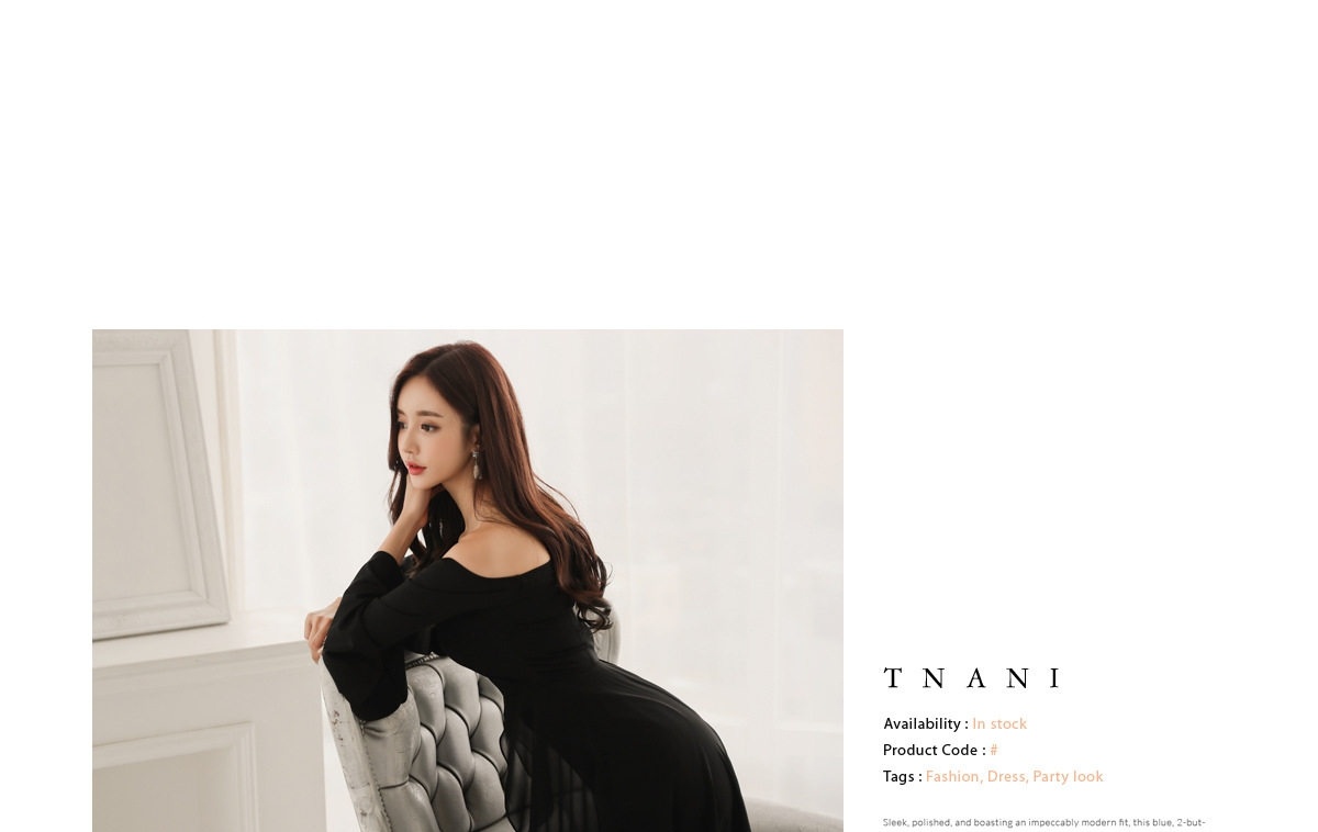 Đầm Ôm Body Nữ Hở Vai Tay Loe Xẻ Tà Vải Tuyết Mưa Màu Đen chi tiết 9