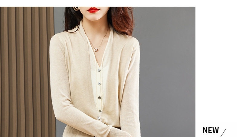 Set Áo Cardigan Dệt Kim và Chân Váy Midi Xòe Phong Cách Thời Trang Thu Đông Màu Nâu, Kem chi tiết 24