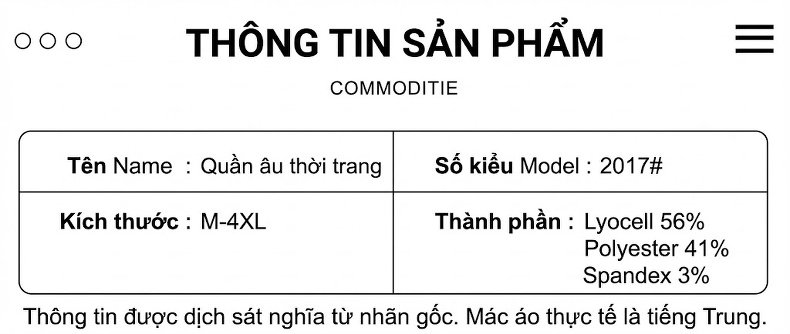 Quần Jean Ống Suông Nam Lyocell Dáng Rộng Thoải Mái Màu Xám, Nâu, Xanh Dương, Đen chi tiết 11