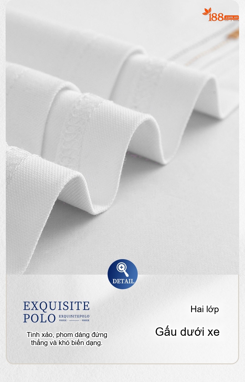 Áo Polo Nam Sợi Tơ Cotton Thời Trang Thanh Lịch Màu Trắng, Kem, Xanh, Đen chi tiết 33