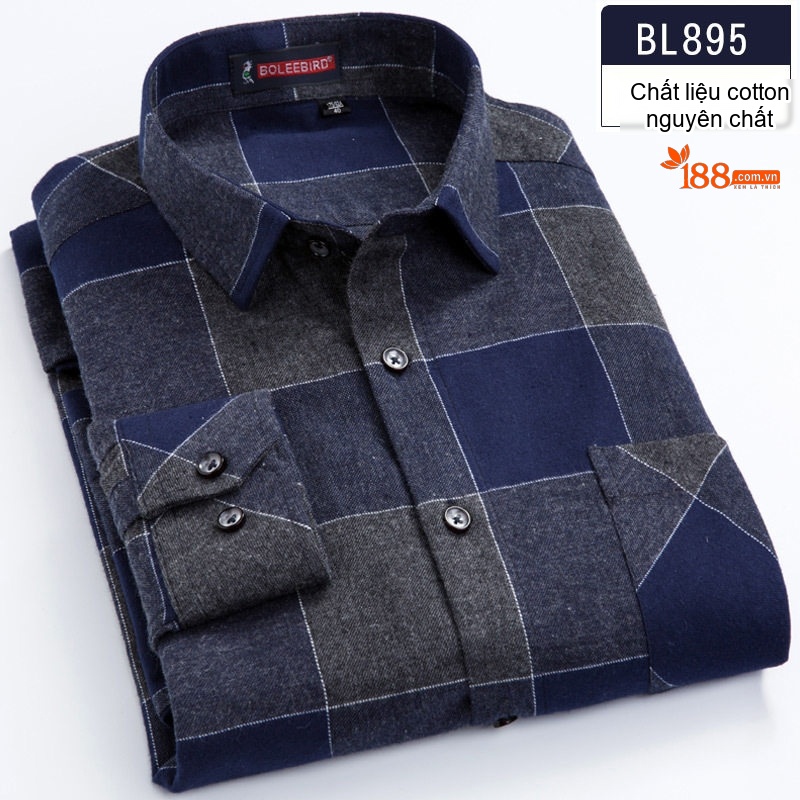 Áo Sơ Mi Nam Cotton Dài Tay Kẻ Caro Thời Trang Công Sở Thoải Mái Màu Đỏ, Xanh, Xám, Be...