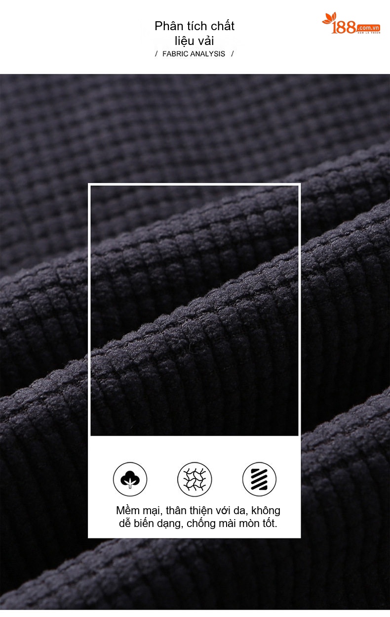 Áo Vest Nam Họa Tiết Waffle Phong Cách Lịch Lãm Màu Xanh Navy, Xám, Xanh Rêu, Nâu chi tiết 5