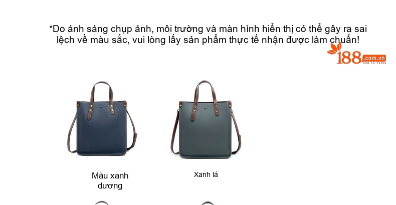 Túi Tote Nữ Da Thật Dáng Đứng Công Sở Đeo Vai, Đeo Chéo Màu Đen, Nâu chi tiết 2