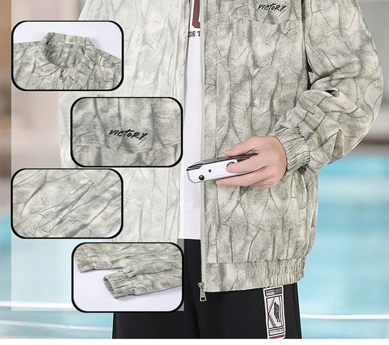 Áo Khoác Bomber Nam Phong Cách Lính Vải Dệt Mỏng Nhẹ Màu Rêu, Xám, Xanh Dương chi tiết 6