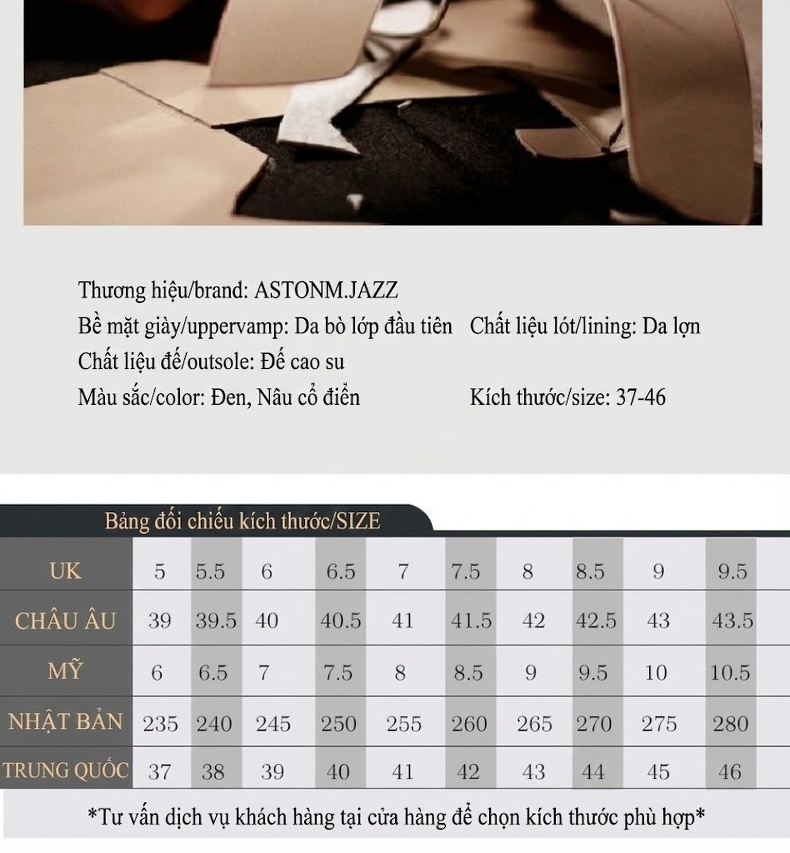 Giày Tây Mũi Nhọn Buộc Dây Nam Da Thật Chiều Cao Đế Khoảng 3cm Màu Đen, Nâu chi tiết 4